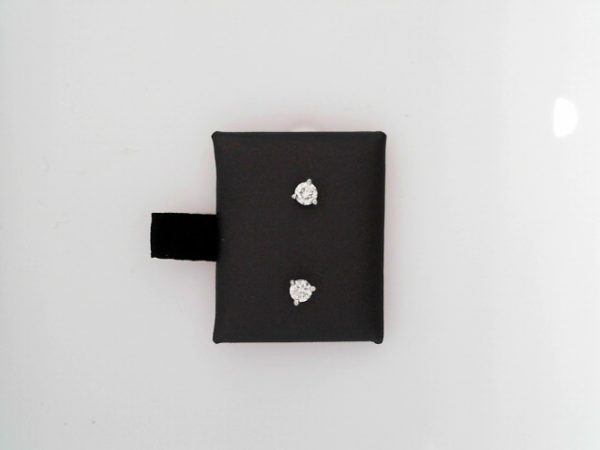 Lady's White Polished 14 Karat Stud Earrings 2=0.24tw Round I/J I1 Diamonds