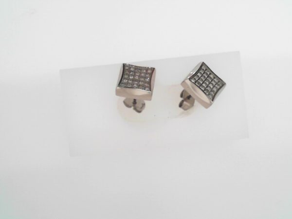 STAINLESS STEEL & 1/4 CTW DIAMOND EARRING