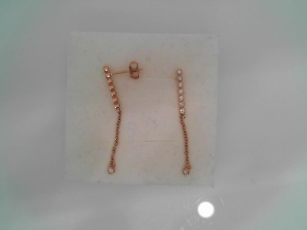 14k RG.25 ctwDIAMOND DANGLE EARRING