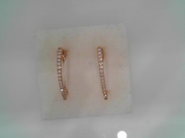 14 K RG1.00 ctwDIAMOND HOOP EARRING