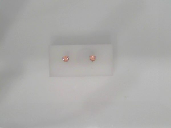 14KW LAB-GROWN PINK STUD EARRINGS 3/4 CTW