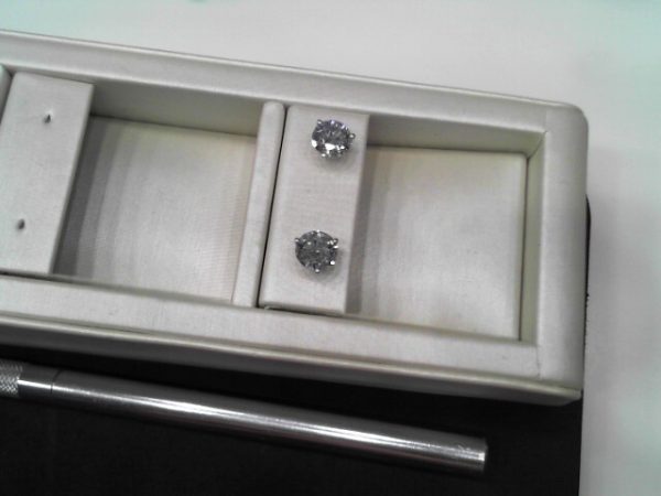 White 14 Karat Lab Grown Diamond Earrings 2 = 3.00tw Round Diamonds