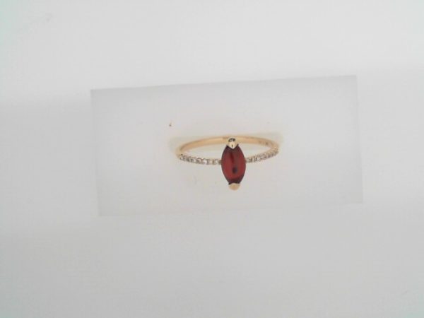 14Kt Diamond & Garnet Ring