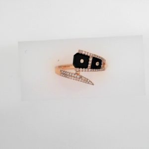 14Karat Rose Gold Diamond & Onyx Ring