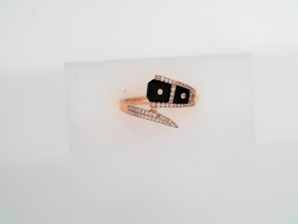 14Karat Rose Gold Diamond & Onyx Ring
