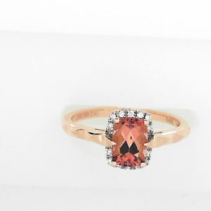 ORO 14K PINK TOURM/DIAMOND RING DTW=0.06 EACH