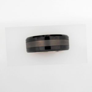 Ceramic Couture® & Tungsten 8 mm Beveled-Edge Band Size 10