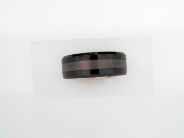 Ceramic Couture® & Tungsten 8 mm Beveled-Edge Band Size 10