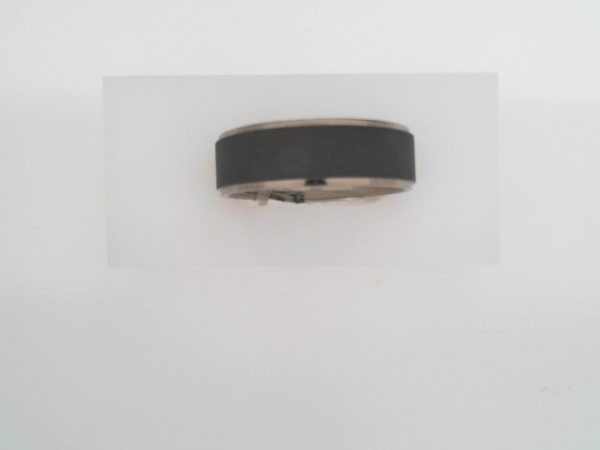 Titanium 7 mm Ridged Oxidized and Polished Band Size 10
