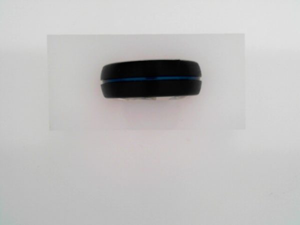 Black & Blue PVD Tungsten 8 mm Grooved Band Size 10