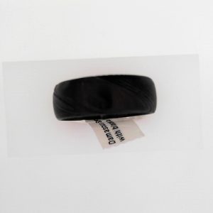 Black Damascus Steel 8 mm Patterned Band Size 10