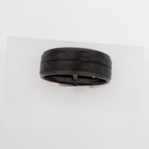 Black Titanium 8 mm Grooved Flat Edge Band Size 10