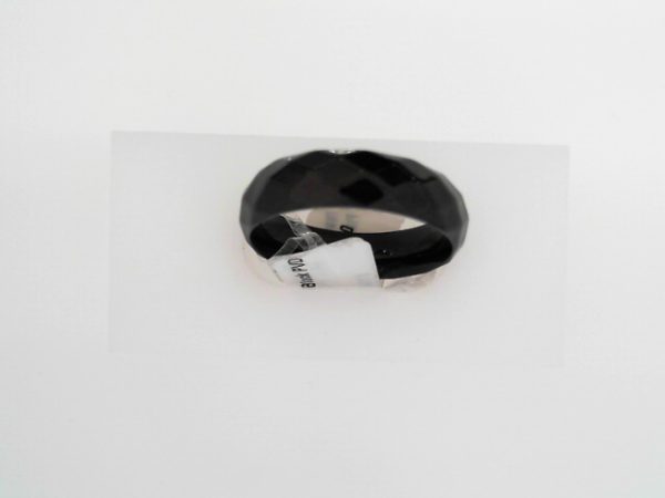 Black PVD Titanium 6 mm Faceted Band Size 10