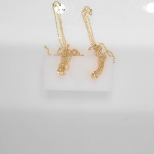 D/C BEAD FRINGE FRONT TO BACK EARRING TOTAL WEIGHT = 3.55 GRAMS