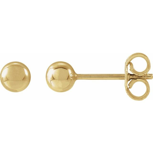Weight:	0.2688 DWT (0.42 grams)
Solidity:	Hollow
Sold By:	Pair
Weight Description:	Standard Weight
Surface Finish:	Polished
Plating Type:	N/A
Prong Count:	N/A
Primary Prong Style:	N/A
Earring Dimensions:	4x4 mm
Post Thickness:	.027 In
Post Lengt