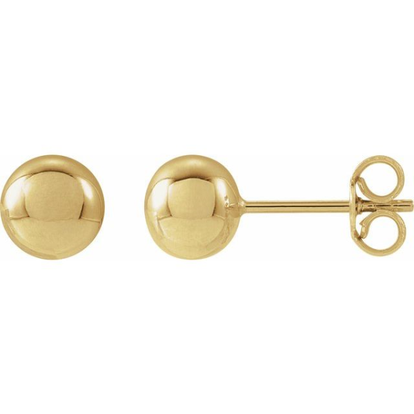 Weight:	0.416 DWT (0.65 grams)
Solidity:	Hollow
Sold By:	Pair
Weight Description:	Standard Weight
Surface Finish:	Polished
Plating Type:	N/A
Prong Count:	N/A
Primary Prong Style:	N/A
Earring Dimensions:	6x6 mm
Post Thickness:	.027 In
Post Length