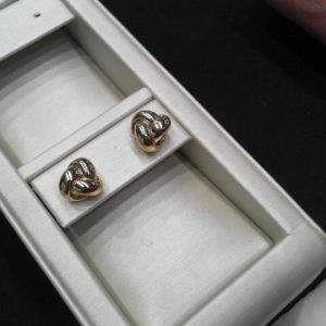 Lady's Yellow 14 Karat Earrings: LOVE KNOTS