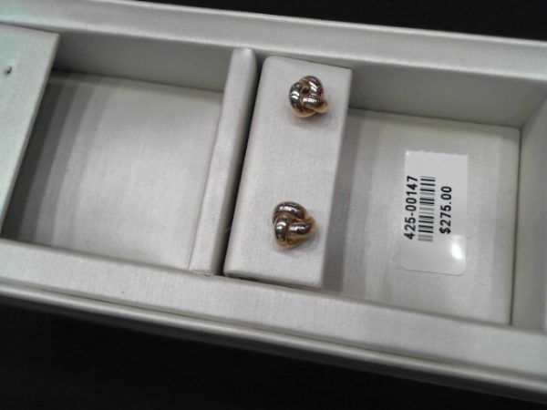 Lady's Yellow 14 Karat Earrings: 6X6MM LOVE KNOTS