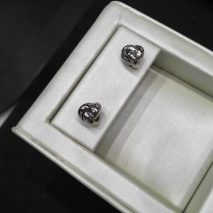 Lady's White 14 Karat Earrings: LOVE KNOT EARRINGS
