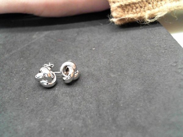 Lady's White 14 Karat Earrings: 9X9MM LOVE KNOTS