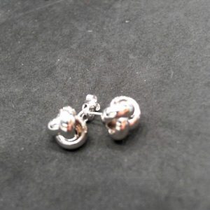 Lady's White 14 Karat Earrings: LOVE KNOTS 10 X 10 MM