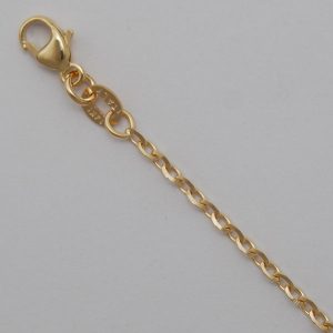 14K Yellow Gold Oval Diamond Cut Link 2.0mm - 18"