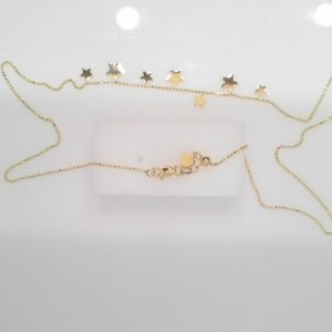 ALT MINI STAR N LRG STAR ADJ NECKLACE TOTAL WEIGHT = 2.94 GRAMS LENGTH =18 "