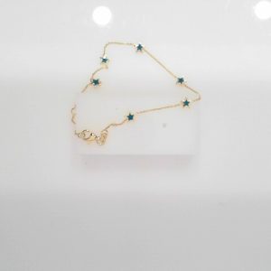 6 PC TURQ ENAMEL STAR STATIONS ADJ BR TOTAL WEIGHT =1.52 GRAMS