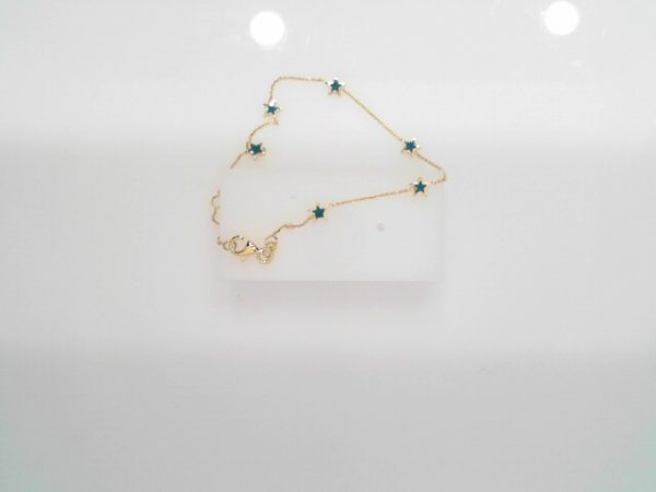 6 PC TURQ ENAMEL STAR STATIONS ADJ BR TOTAL WEIGHT =1.52 GRAMS