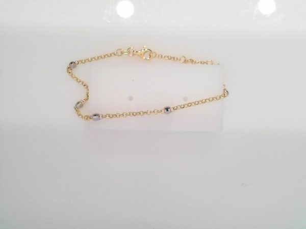 3 MM DC BEAD STATION ADJ  BRACELET TOTAL WEIGHT =1.24 GRAMS
