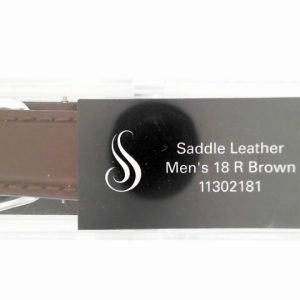 18 mm Regular Brown Leather Saddle Padded Watch Band
