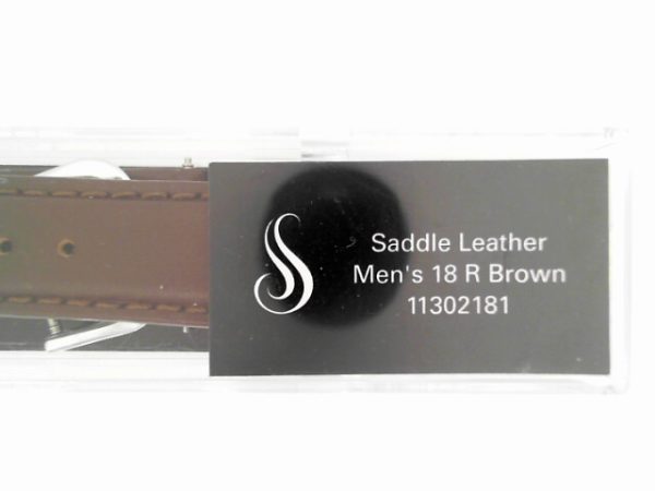 18 mm Regular Brown Leather Saddle Padded Watch Band