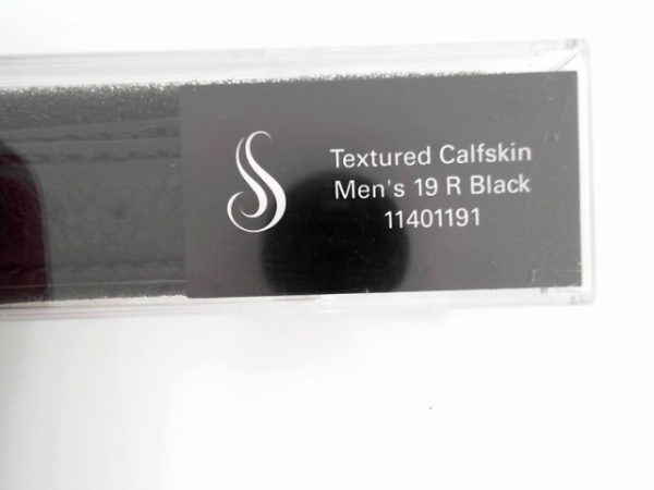 19 mm Regular Black Leather Textured Calf Semi-Padded Watch Band