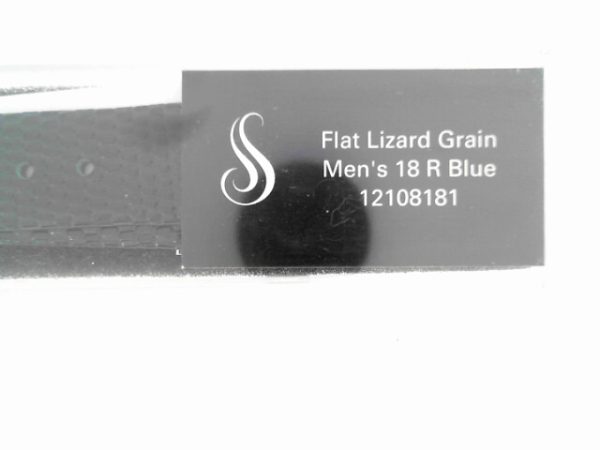 18 mm Regular Navy Leather Flat Lizard Grain Watch Band