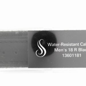 18 mm Regular Black Leather Water-Resistant Padded Watch Band