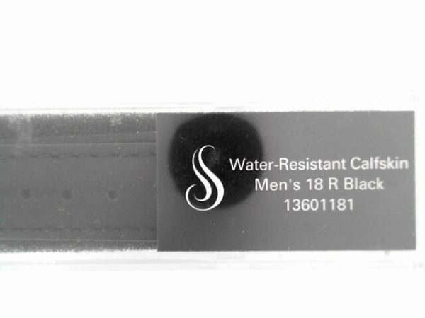 18 mm Regular Black Leather Water-Resistant Padded Watch Band