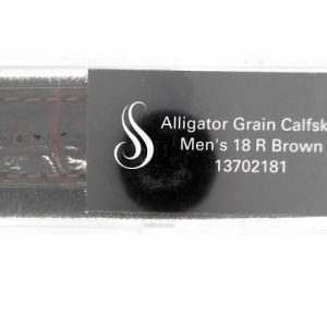 18 mm Regular Brown Leather Alligator Grain Padded Watch Band