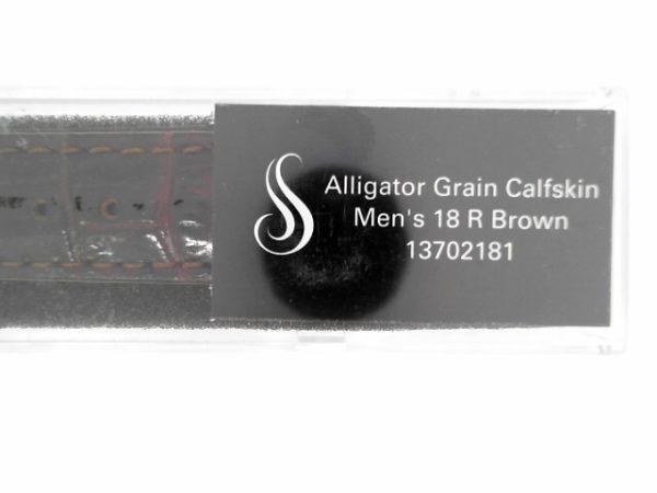 18 mm Regular Brown Leather Alligator Grain Padded Watch Band