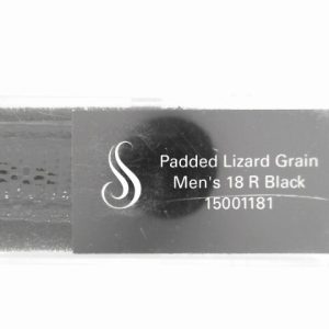 18 mm Regular Black Leather Lizard Grain Padded Watch Band