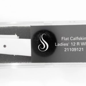 12 mm Regular White Leather Flat Calf Watch Band