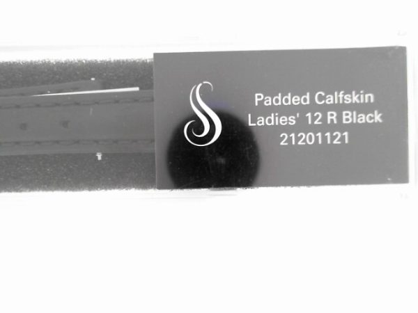 12 mm Regular Black Leather Saddle Padded Watch Band