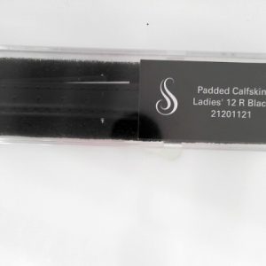 12 mm Regular Black Leather Calf Padded Watch Band