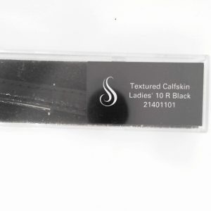 10 mm Regular Black Leather Textured Calf Padded Watch Band