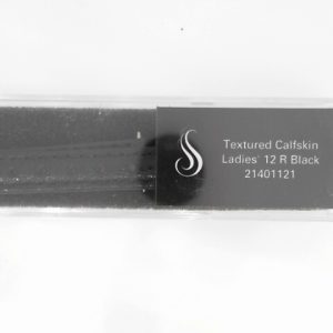 12 mm Regular Black Leather Textured Calf Padded Watch Band