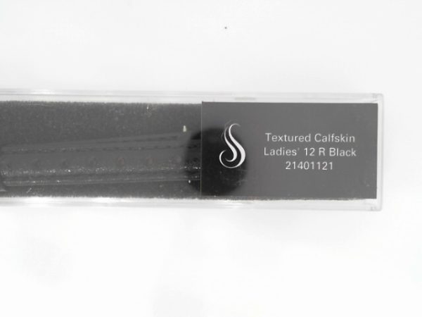 12 mm Regular Black Leather Textured Calf Padded Watch Band