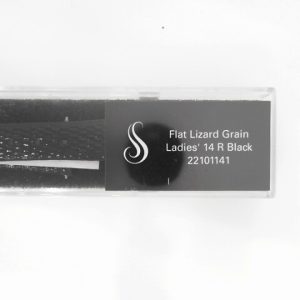 14 mm Regular Black Leather Flat Lizard Grain Watch Band
