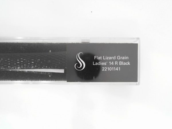 14 mm Regular Black Leather Flat Lizard Grain Watch Band