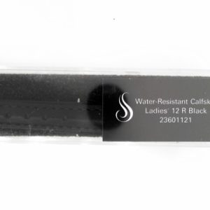 12 mm Regular Black Leather Water-Resistant Padded Watch Band