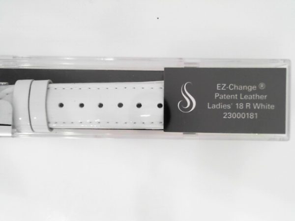 18 mm Regular White EZ-Change™ Patent Leather Padded Watch Band