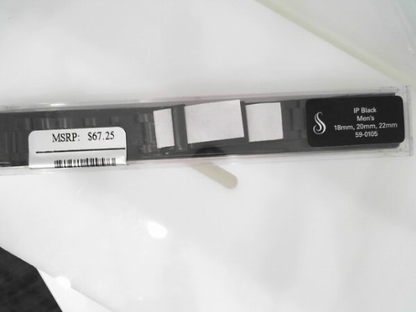 18-20-22 mm Black/White Multi-End Piece Link Band